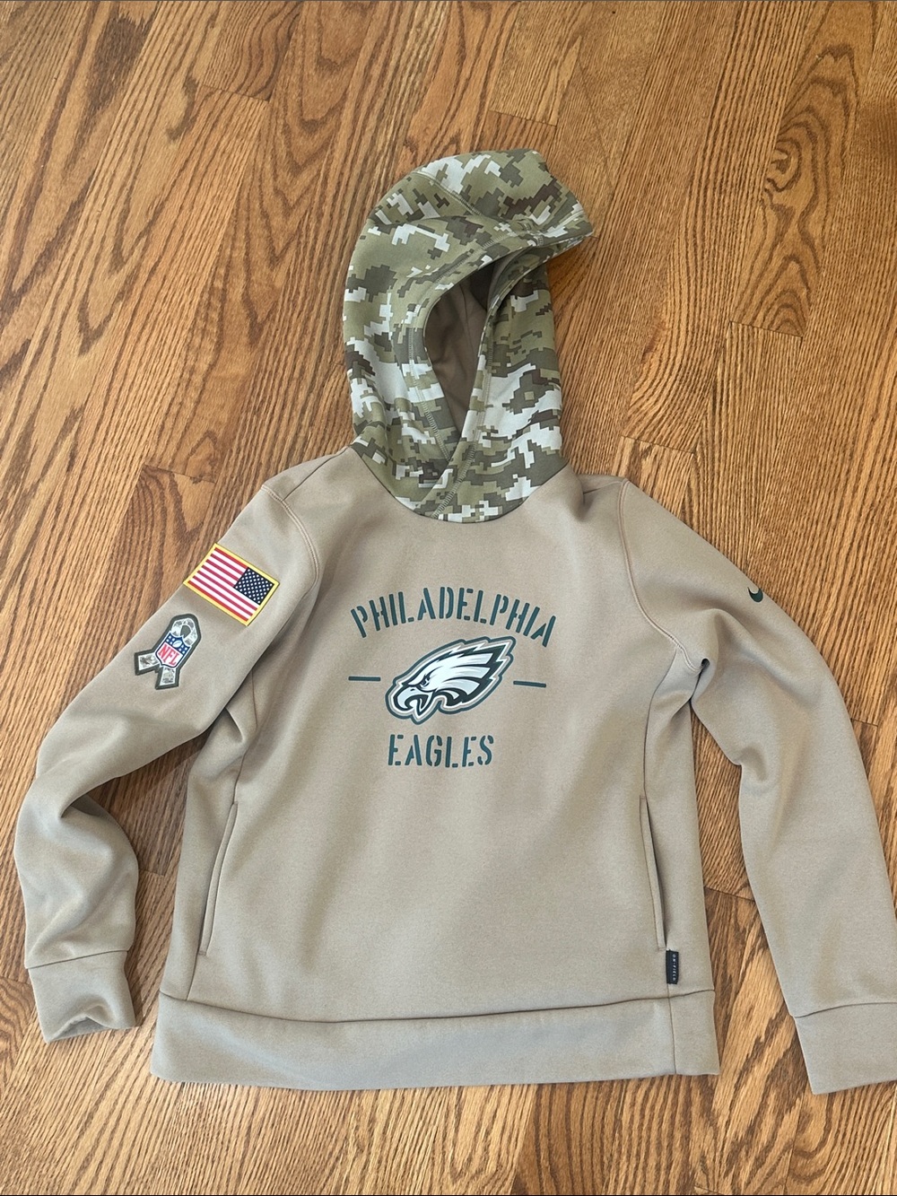 Nike Philadelphia Eagles Olive/Tan Camo Hooded Sweatshirt